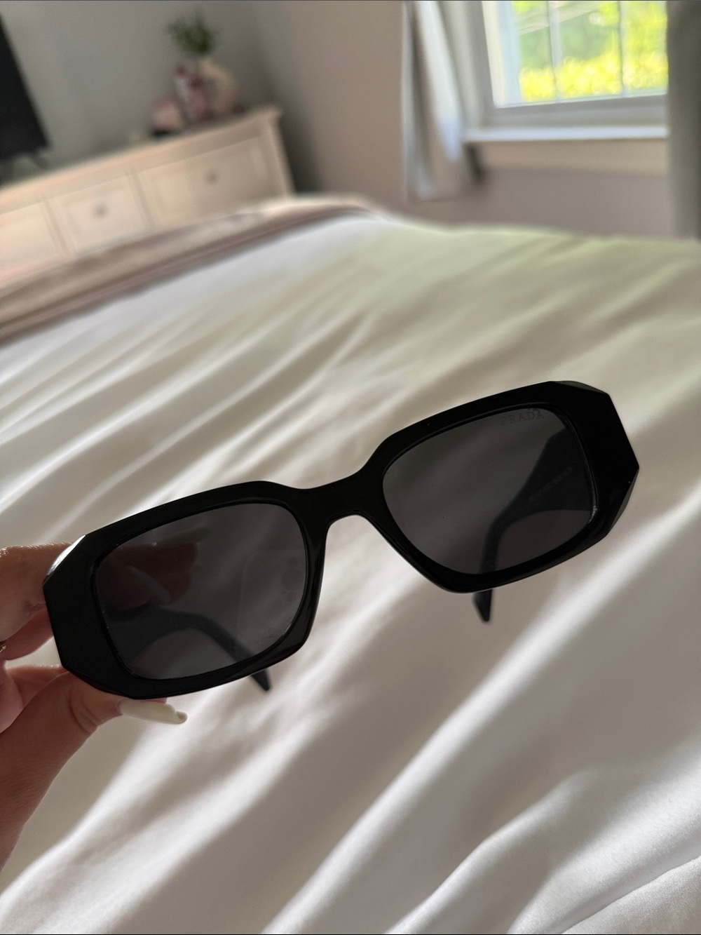 Prada Black Oversized Logo Sunglasses - Picture 2 of 8